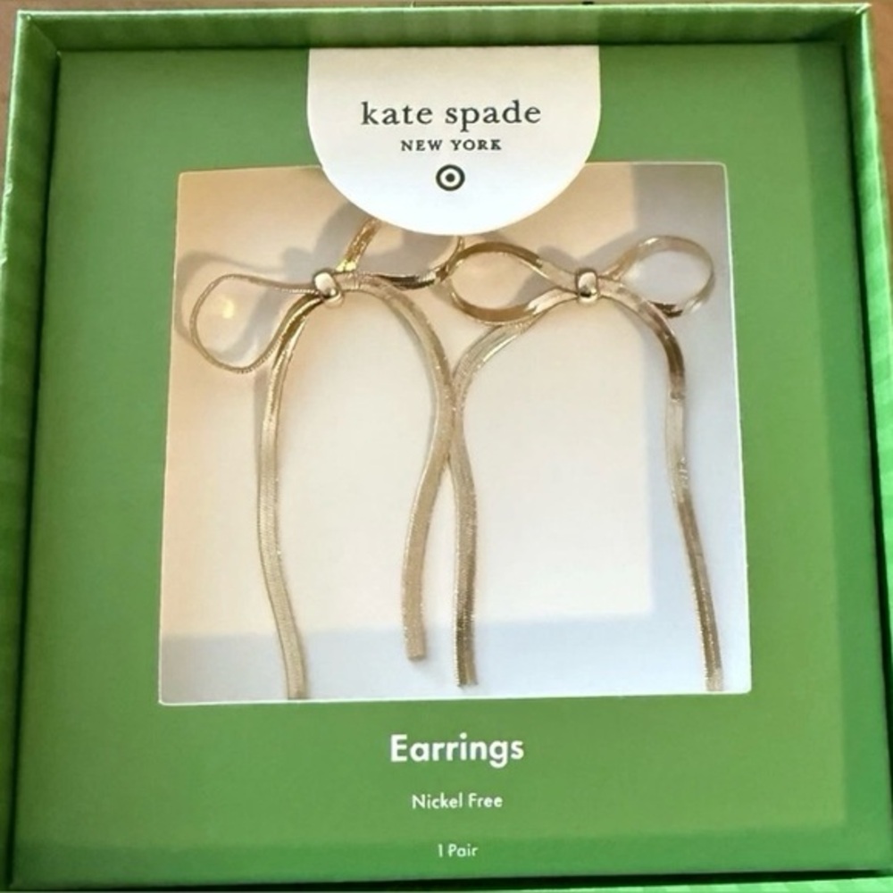 Gold Linear drop stud Earrings Kate Spade x Target New York